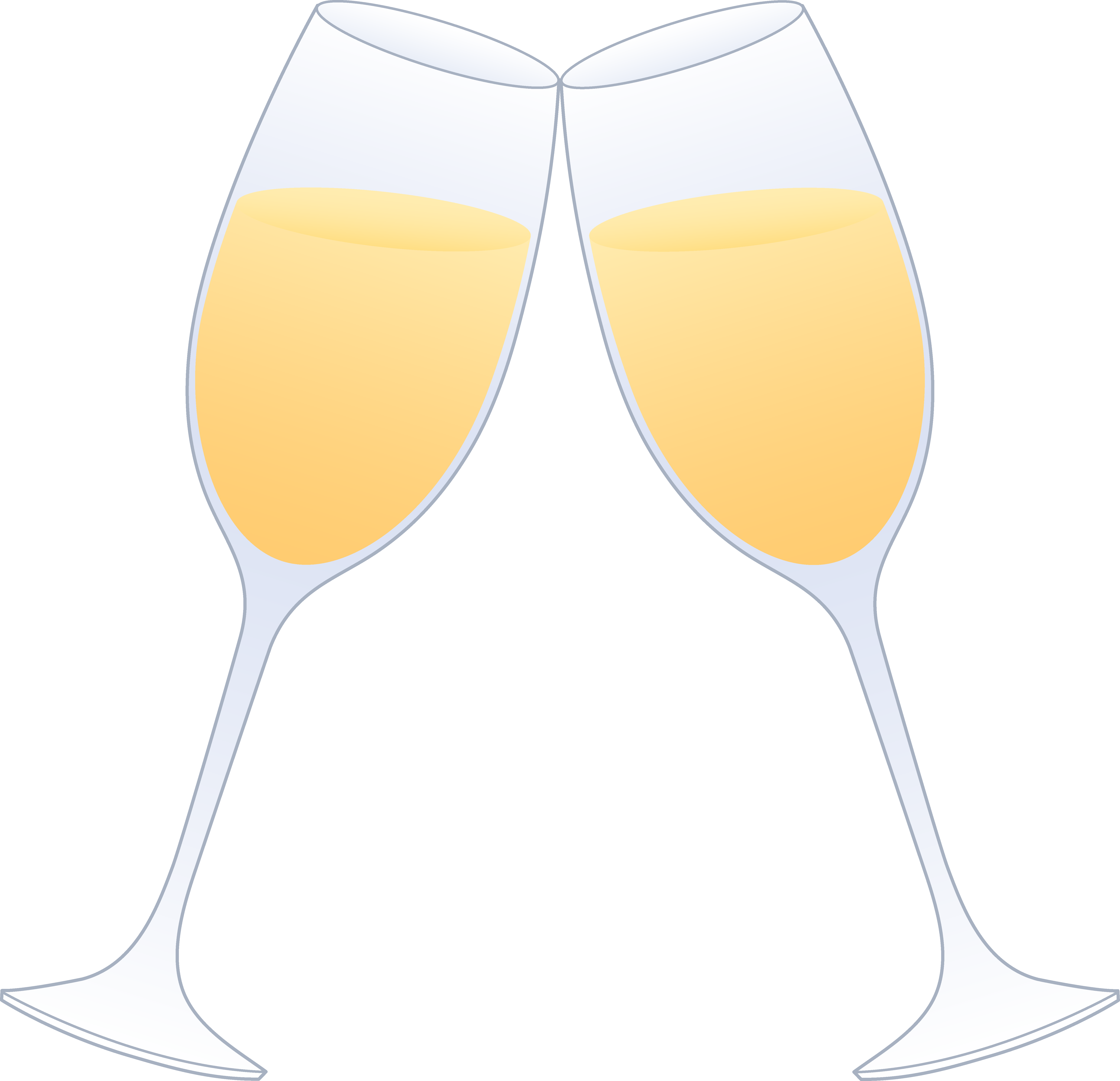 Glasses Of Champagne Clinking - Two Wine Glasses Clinking Cartoon (5905x5702)