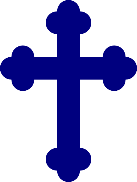 Free Christian Clip Art - Navy Blue Cross Clipart (450x600)