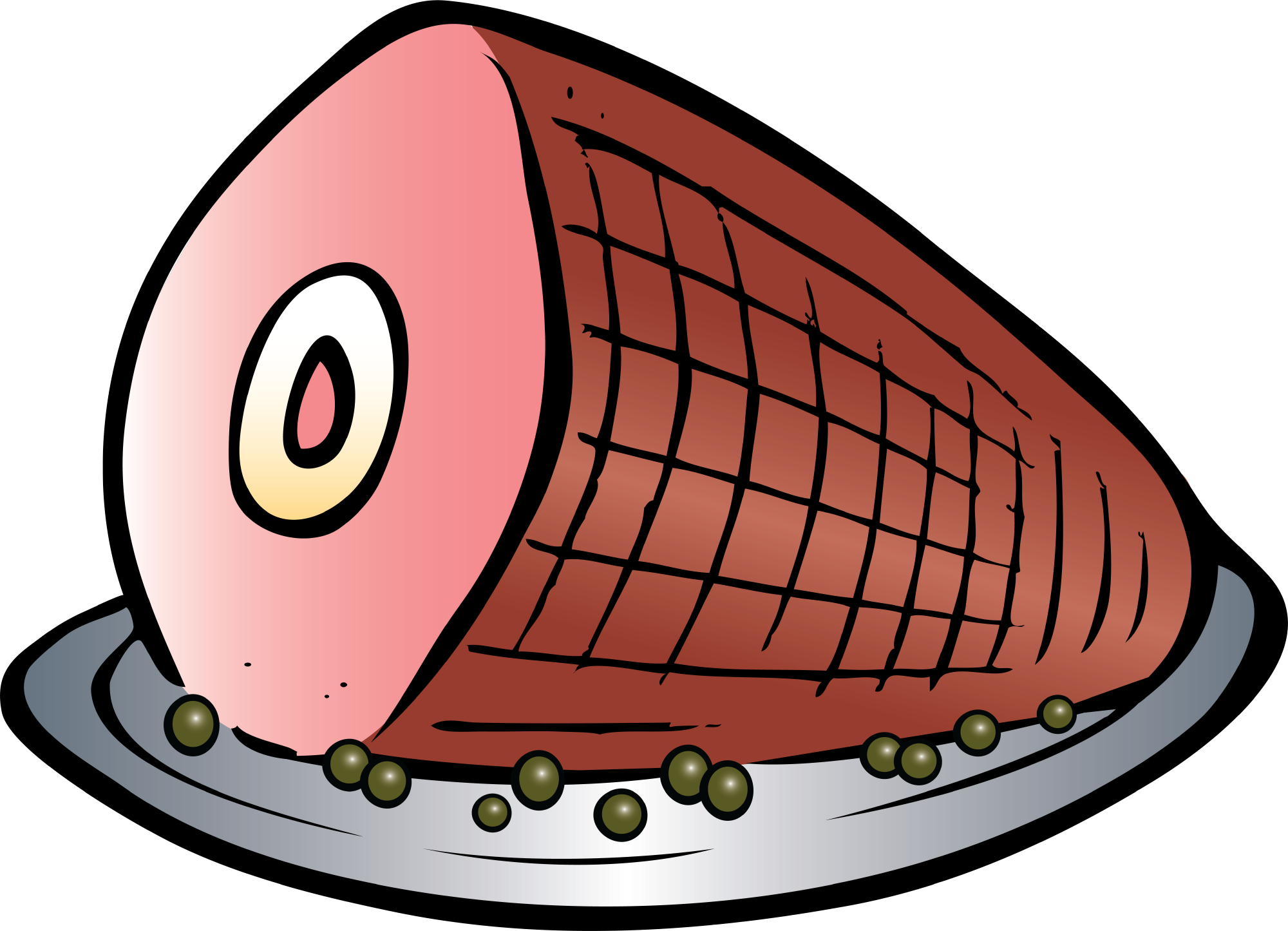Ham Dinner Clipart - Clip Art Ham (2000x1445)