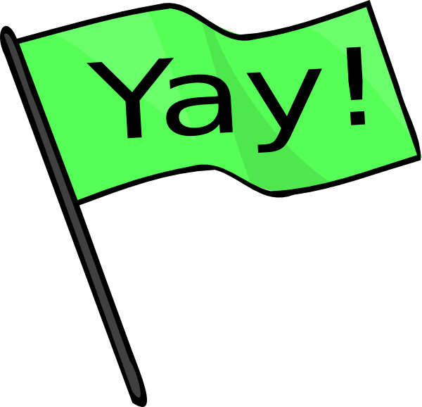Yay Green Flag Clip Art At Clker - Yay Clipart (600x578)