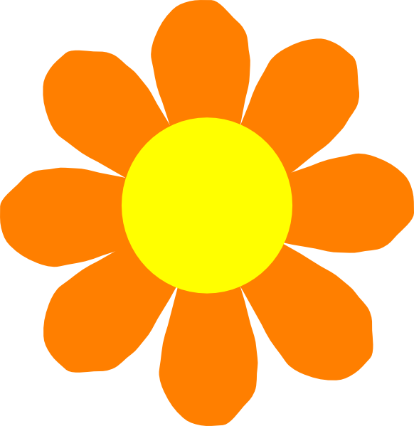 Orange Flower Clip Art - Flowers Clip Arts (582x599)
