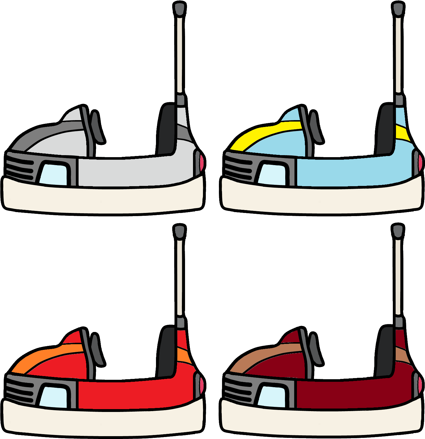 Bumper Cars Icons Png Clipart - Draw A Bumper Car (1600x1670)