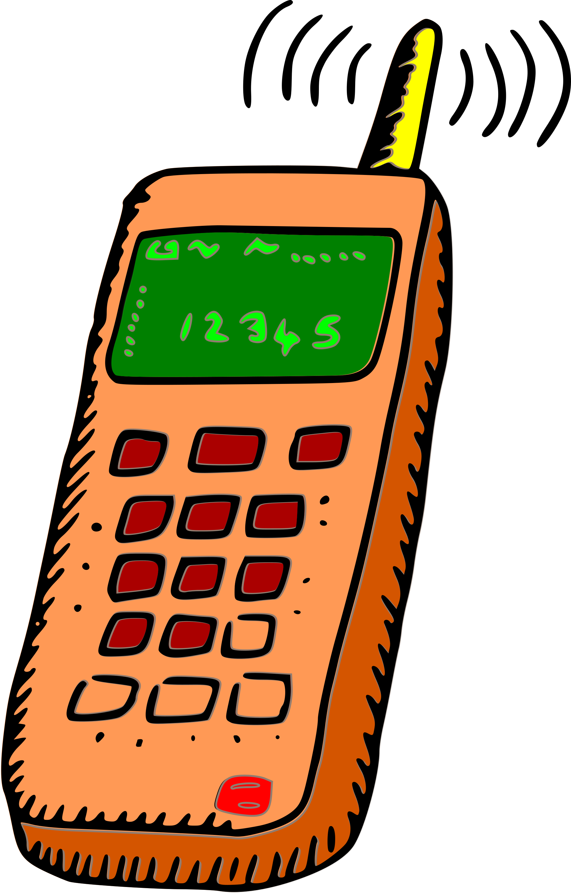 Free Old Mobile Phone Clipart Clipart And Vector Image - Handy Clipart (2000x3124)
