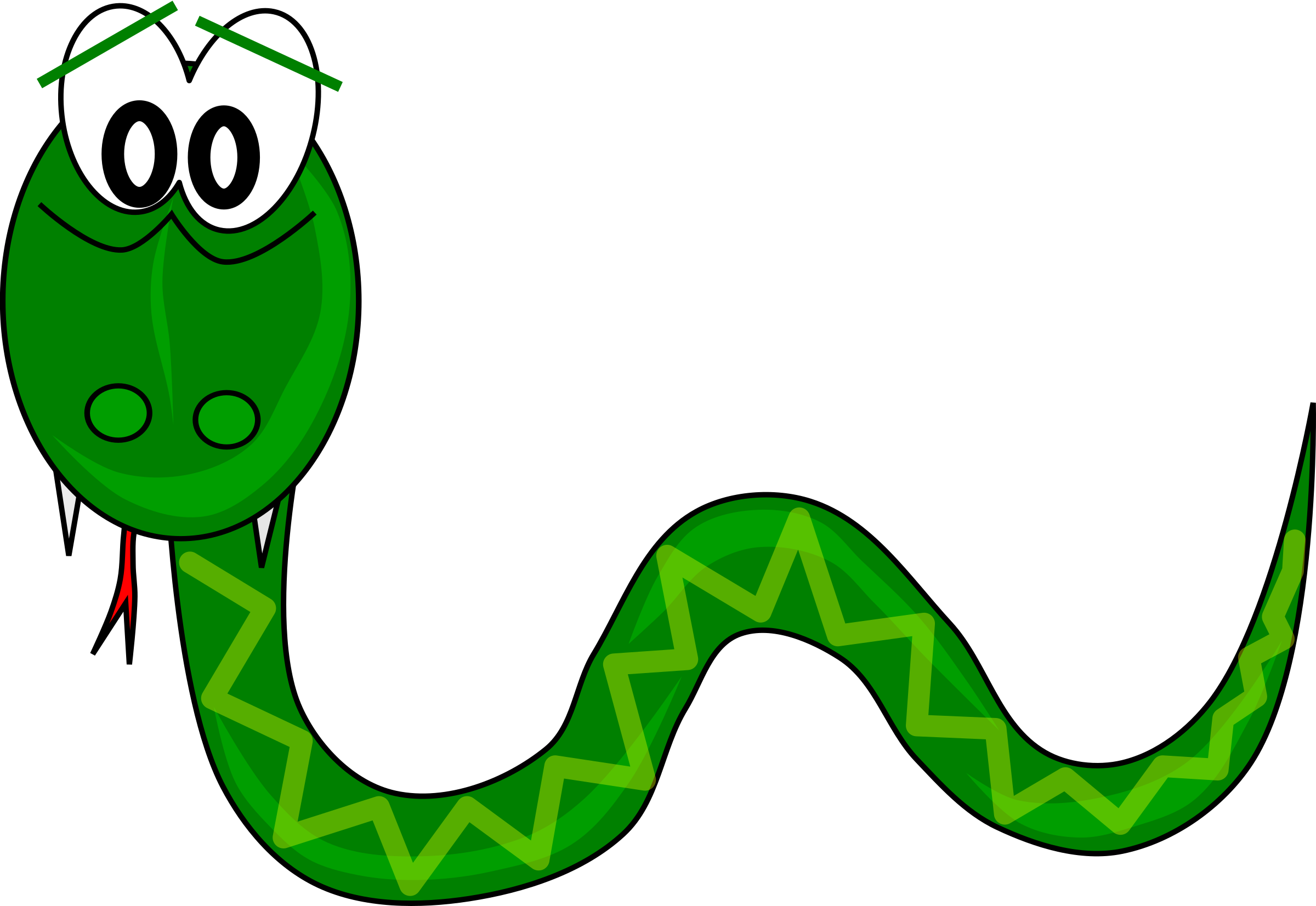 Schlange Clipart Kostenlos - Green Snake Clipart (2400x1653)