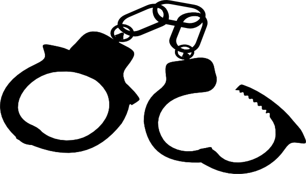 Handcuff Clipart Black Handcuffs Clip Art At Clker - Handcuffs Clipart Transparent (600x342)