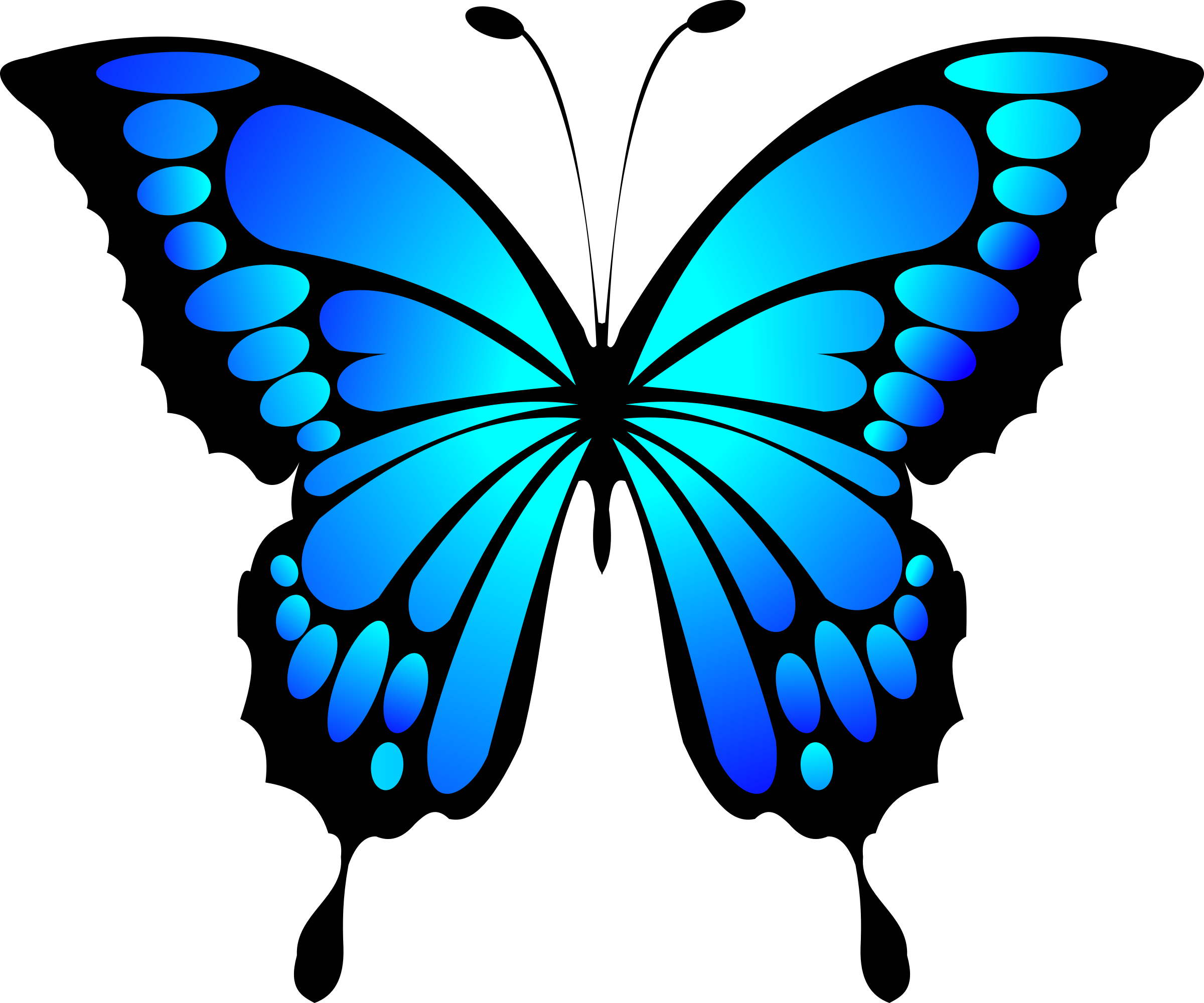 More From My Site - Blue Butterfly Clipart (2400x2000)
