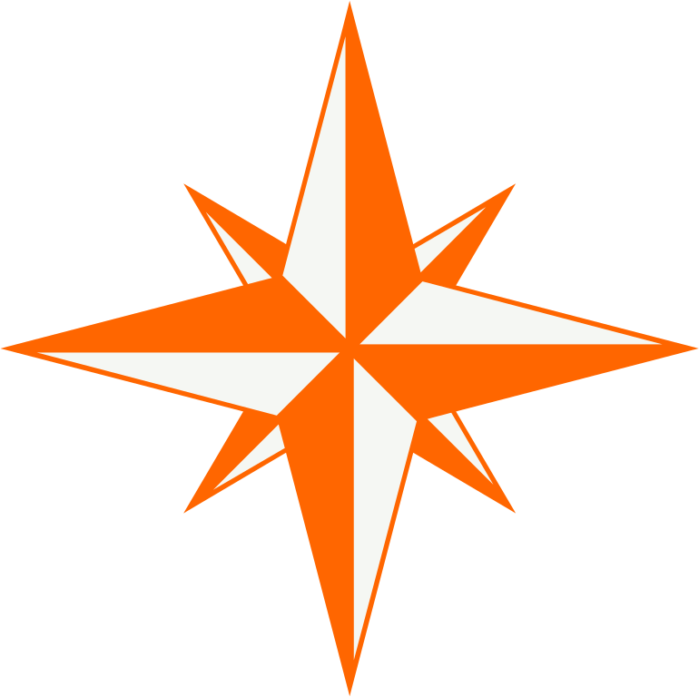 File - Windrose Orange - Svg - Compass Sticker Png (770x768)