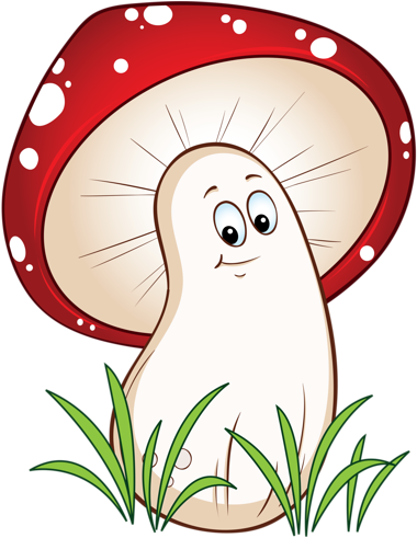 Happy Mushrooms Clipart Google Search Mushroomy - Mushroom Cartoon Png (397x500)
