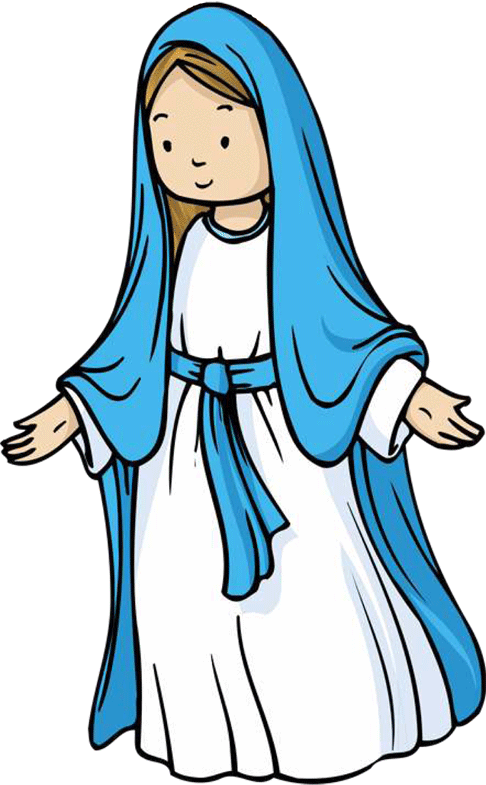 Flanelplaat Maria / Maria Og Jesus, Englebesøg Og Motiver - Maria Clipart (486x785)