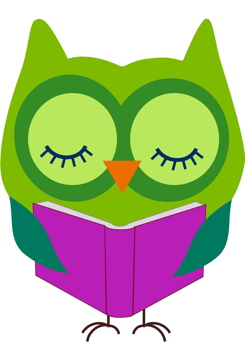Owl Reading Clip Art Cliparts - Owl Reading A Book Clipart (1016x1448)