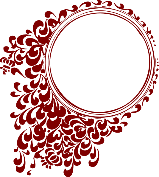 Here You Can See The Filigree Clip Art Collection - Red Round Photo Frames (534x594)