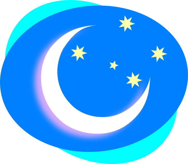 New 2018 Moon Clip Arts Images Moon Clip Arts Free - Free Clipart Night Time (600x525)