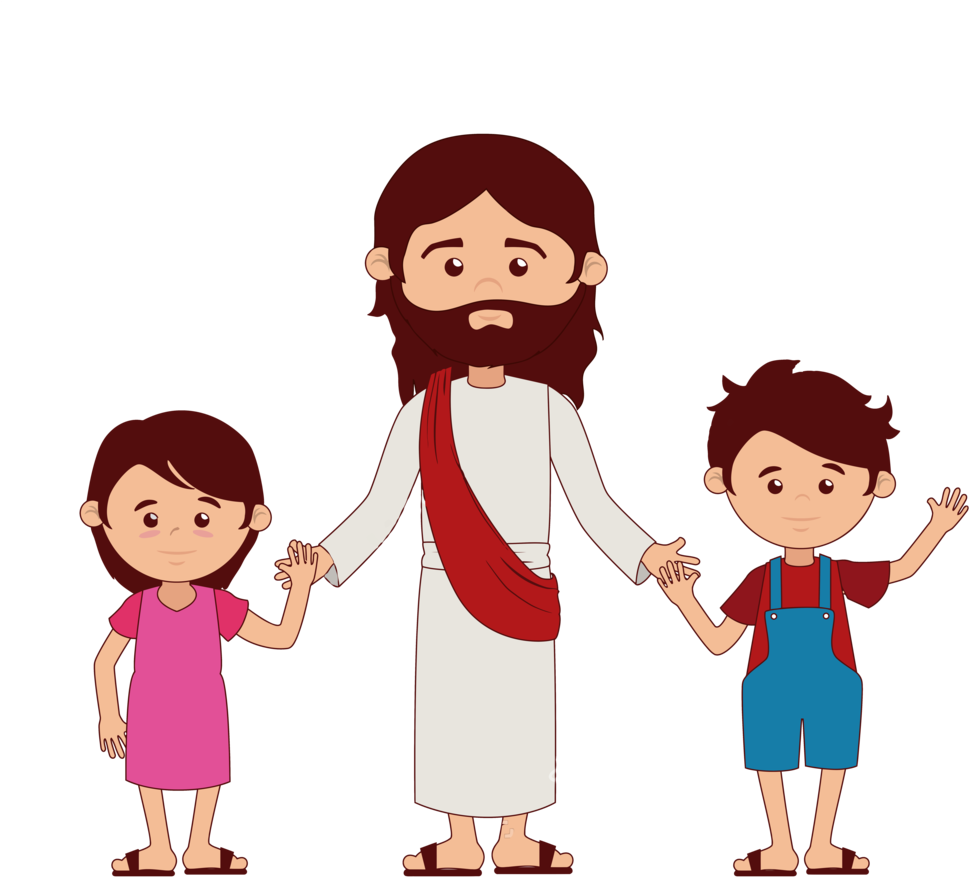 Jesus Vector - Jesus Holding Child Cartoon (1024x1092)
