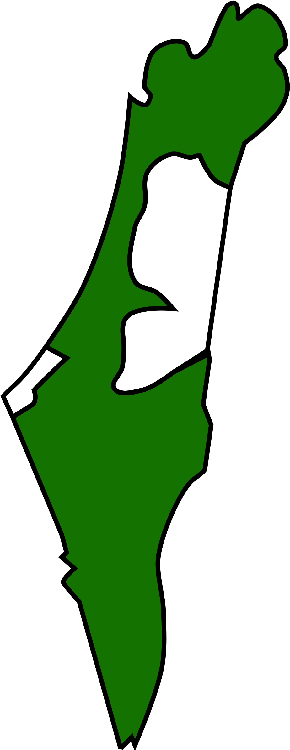 Free Israel And The Palestinian Territories - Israel And Palestine Outline (948x2400)