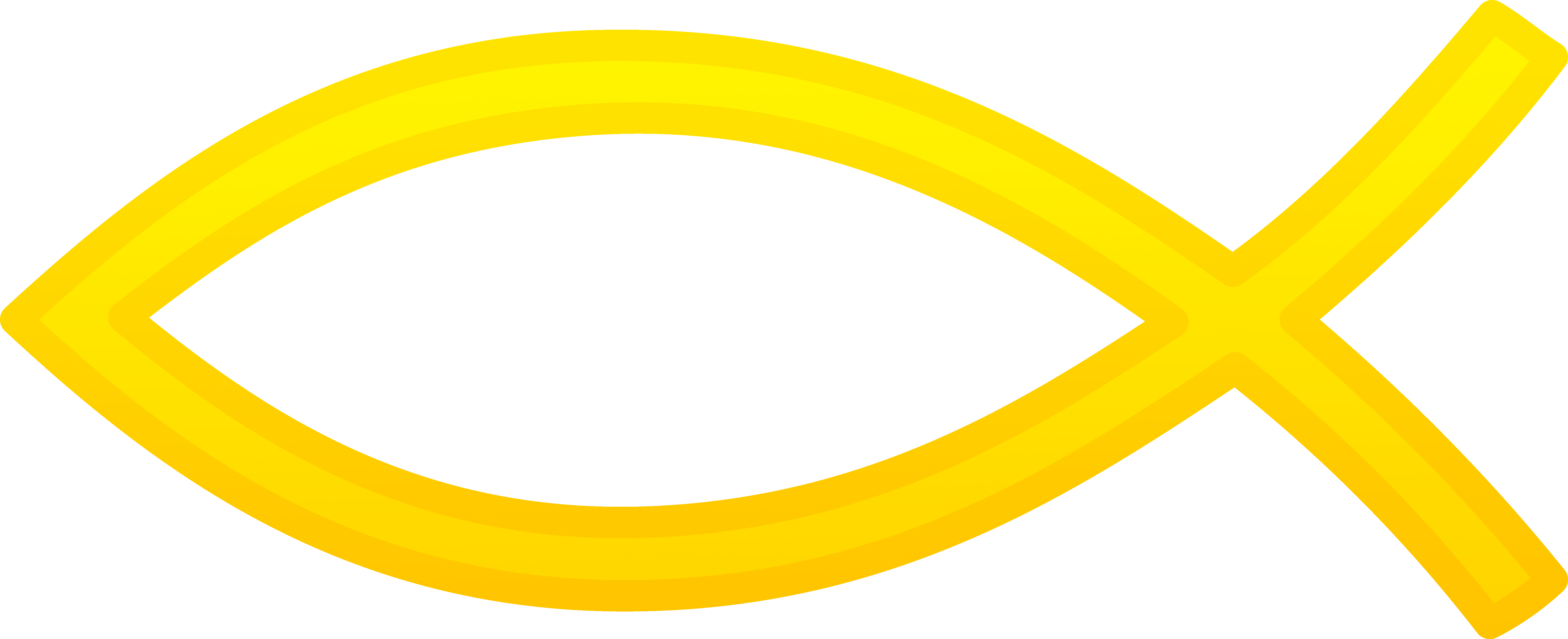 Gold Christian Fish Symbol Clipart - Gold Christian Fish Png (6229x2540)