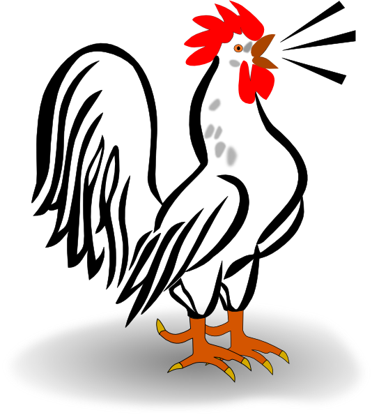 Rooster Clipart Rooster Clip Art At Clker Vector Clip - ไก่ ขัน Png (534x595)