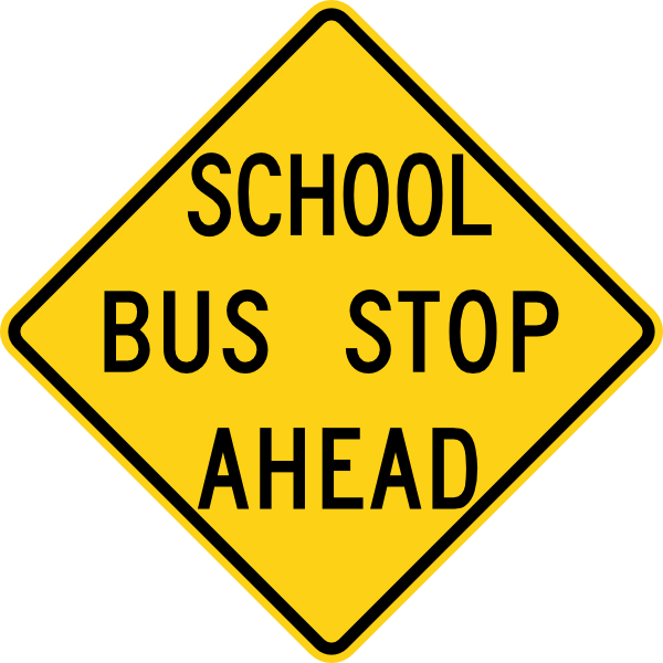 Free Vector School Bus Stop Ahead Sign Clip Art - Dead End Sign Clip Art (600x600)