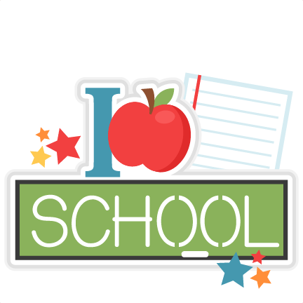 I Love School Title Svg Scrapbook Cut File Cute Clipart - School Scrapbook Png (432x432)