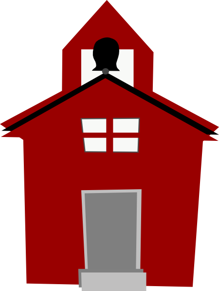 Red Schoolhouse Clip Art - Cartoon School House (450x597)