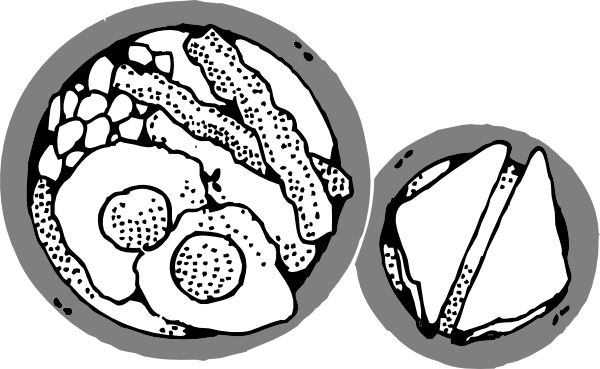 Download Breakfast Clip Art Free Clipart Of Breakfast - Breakfast Black And White (600x369)