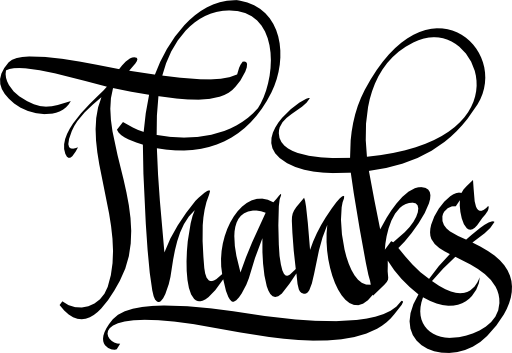 Free Clip Art Thanks Thanks Digital Calligraphy Clipart - Thanks Calligraphy (512x353)