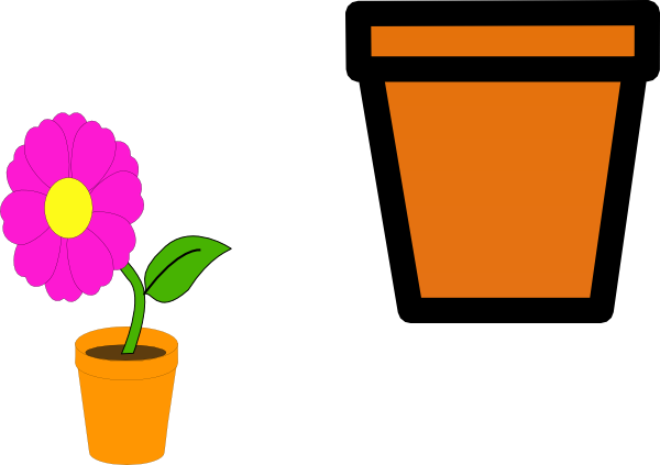 Flower Pots Clip Art At Clker Com Vector Clip Art Online - Flower In A Pot (600x423)