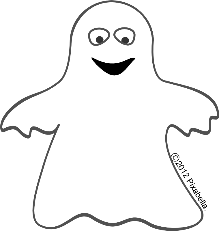 Cute Halloween Ghost Clipart - Ghost Clipart Black And White (760x810)