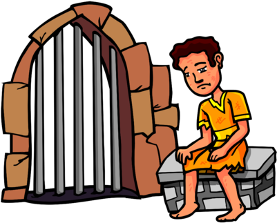 Joseph In Jail - Joseph In Prison Clipart (400x400)