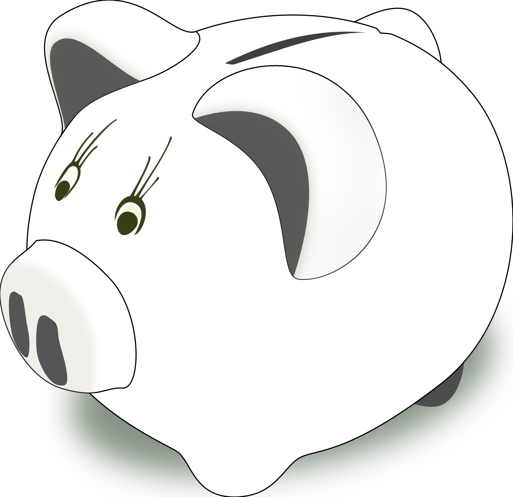 Piggy Bank Clip Art Black And White Free Clipart - Piggy Bank Clip Art (2555x2477)