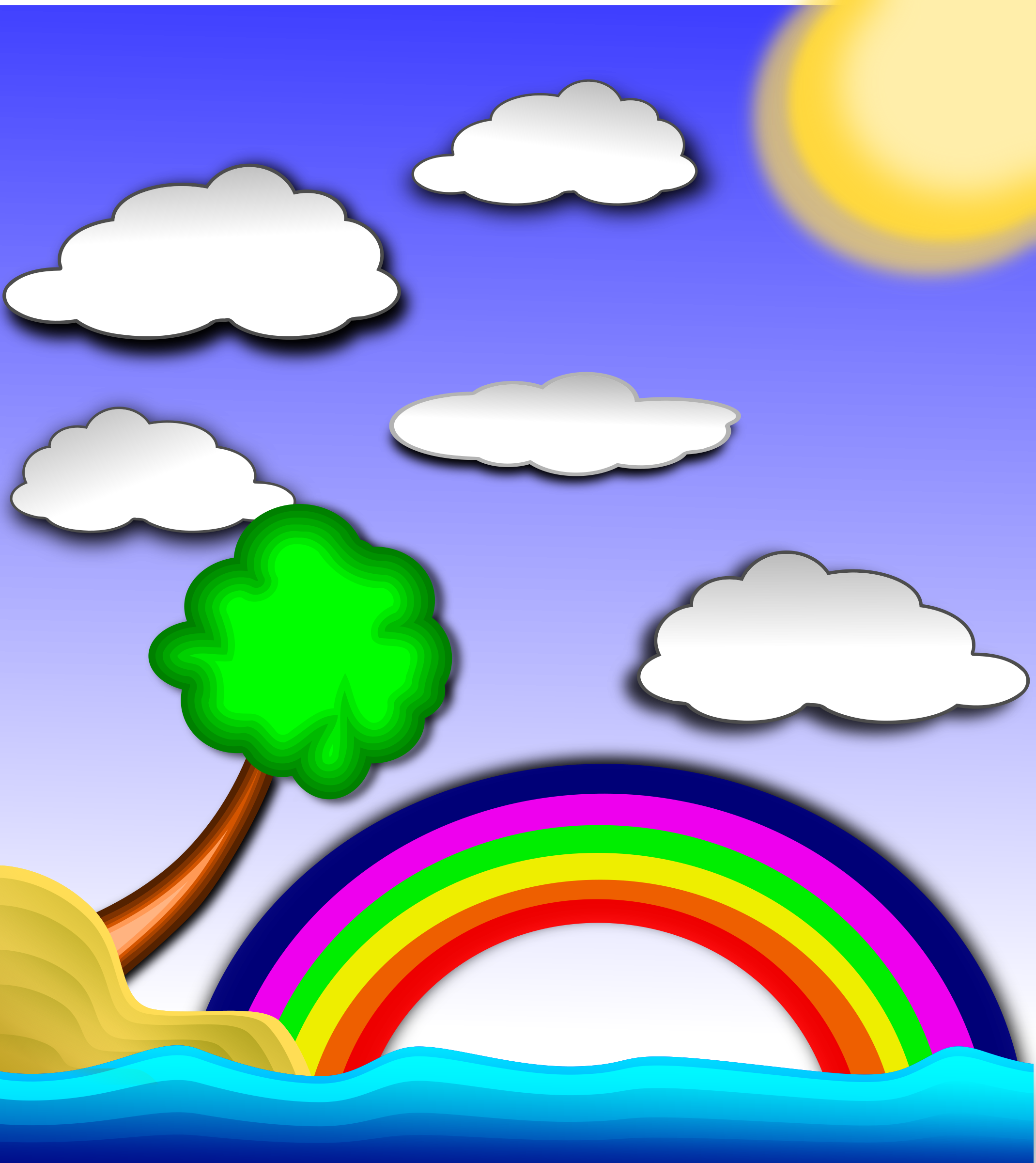 Big Image - Rainbow In The Sky Clipart (2139x2400)