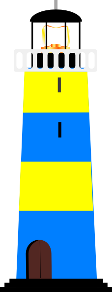 Yellow And Blue Lighthouse Clip Art At Clker - Blue And Yellow Lighthouse (228x592)