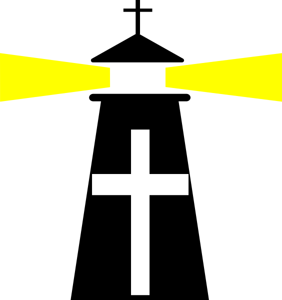 Black Lighthouse Cross Clip Art At Clker - Clip Art (564x600)