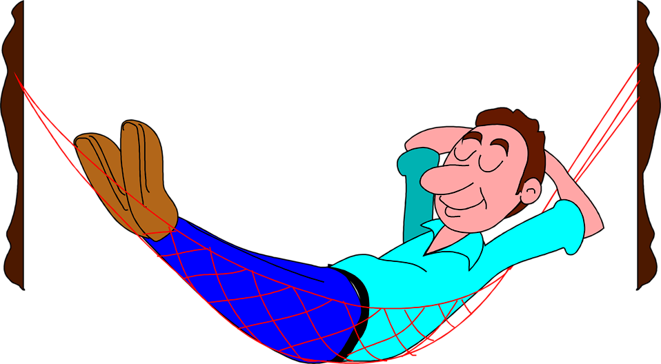 Relaxation Hammock Royalty-free Clip Art - Cartoon Person Resting (958x528)