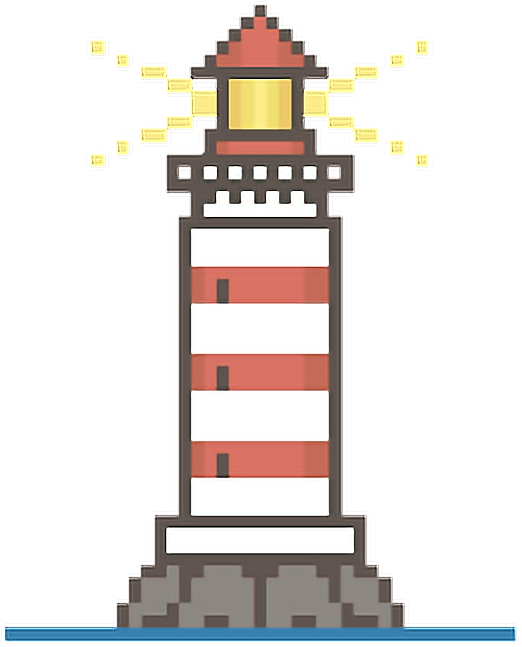 Pixelart Pixel Lighthouse Pixels 8bit Light Cute Sea - Vector Graphics (550x686)