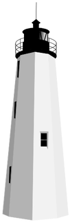 Black And White Vector Clip Art Of A Lighthouse - Clip Art (353x500)