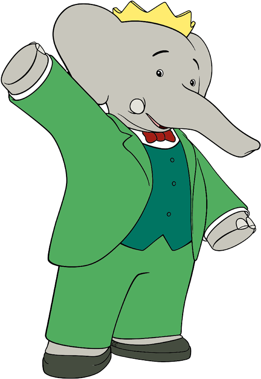 Babar Waving - Babar The Elephant (533x778)