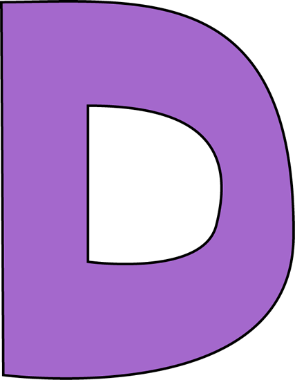 Letter T Clip Art - Purple Letter D Clipart (427x550)