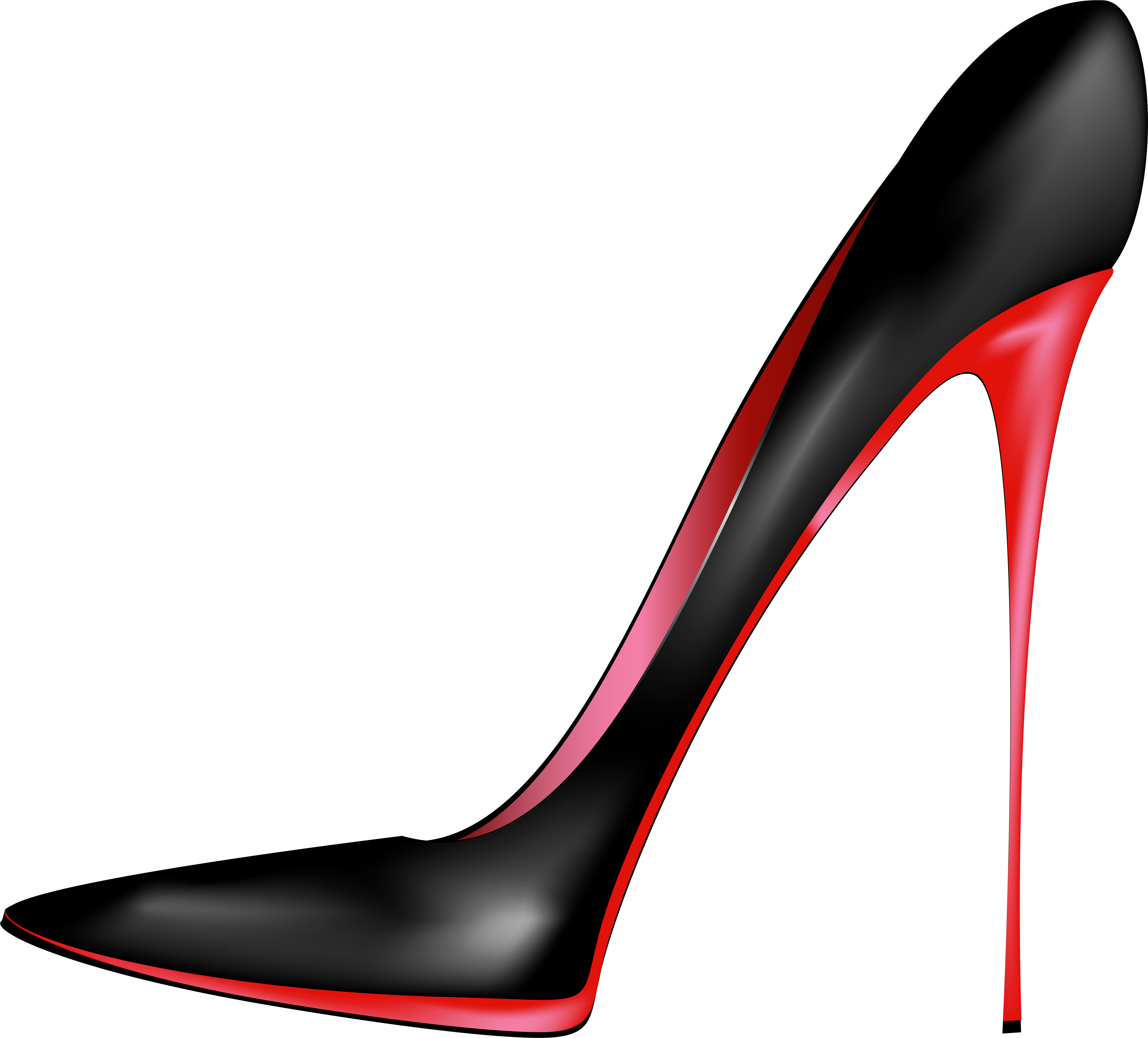 Black Red High Heels Png Clip Art - High Heels Shoes Png (6000x5446)