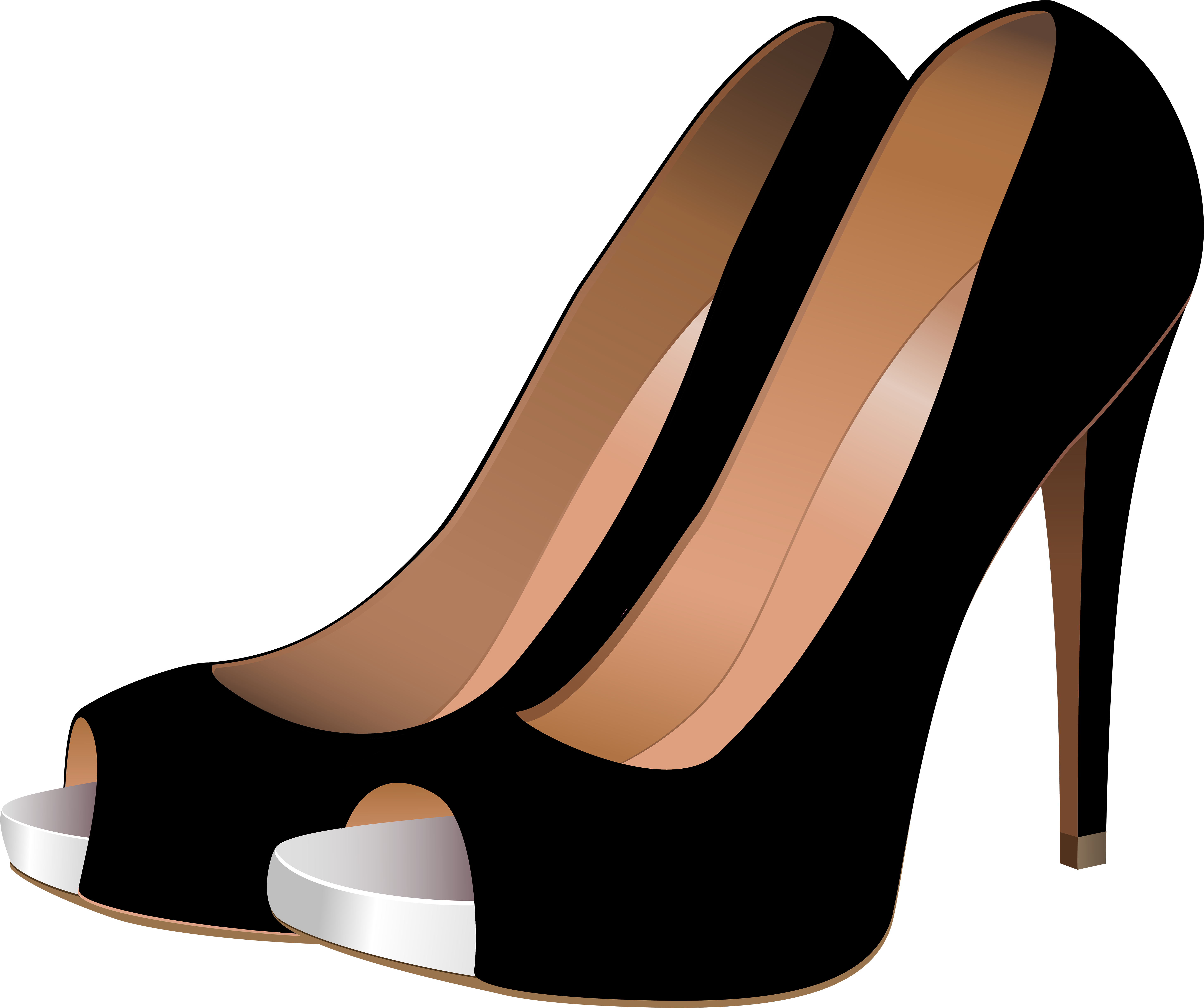 Black High Heels Png Clip Art - طرح خام کفش زنانه پاشنه بلند (6000x5089)