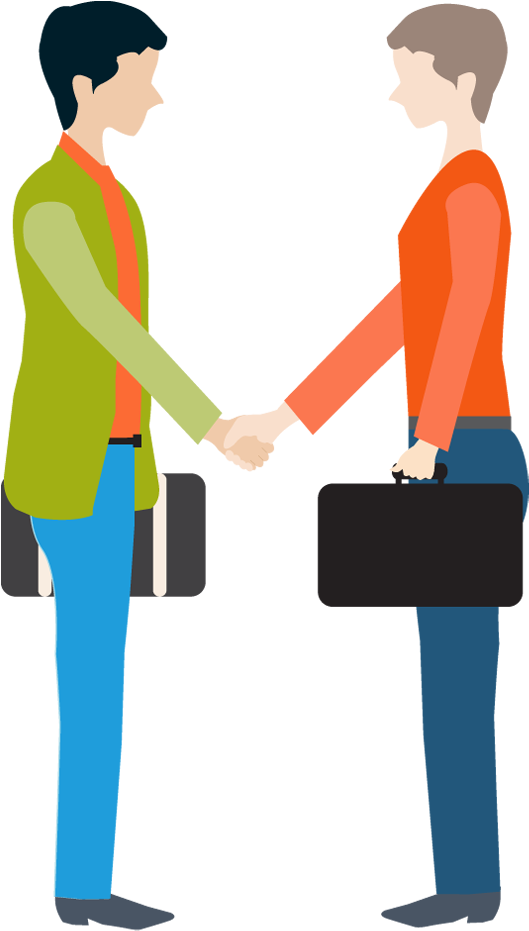 Two Cartoon Businessmen Shaking Hands - Business Shaking Hands Cartoon (550x940)