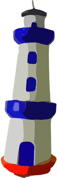Ocean Lighthouse, Blue, Cartoon, Direction, Navigation, - Chair (360x720)