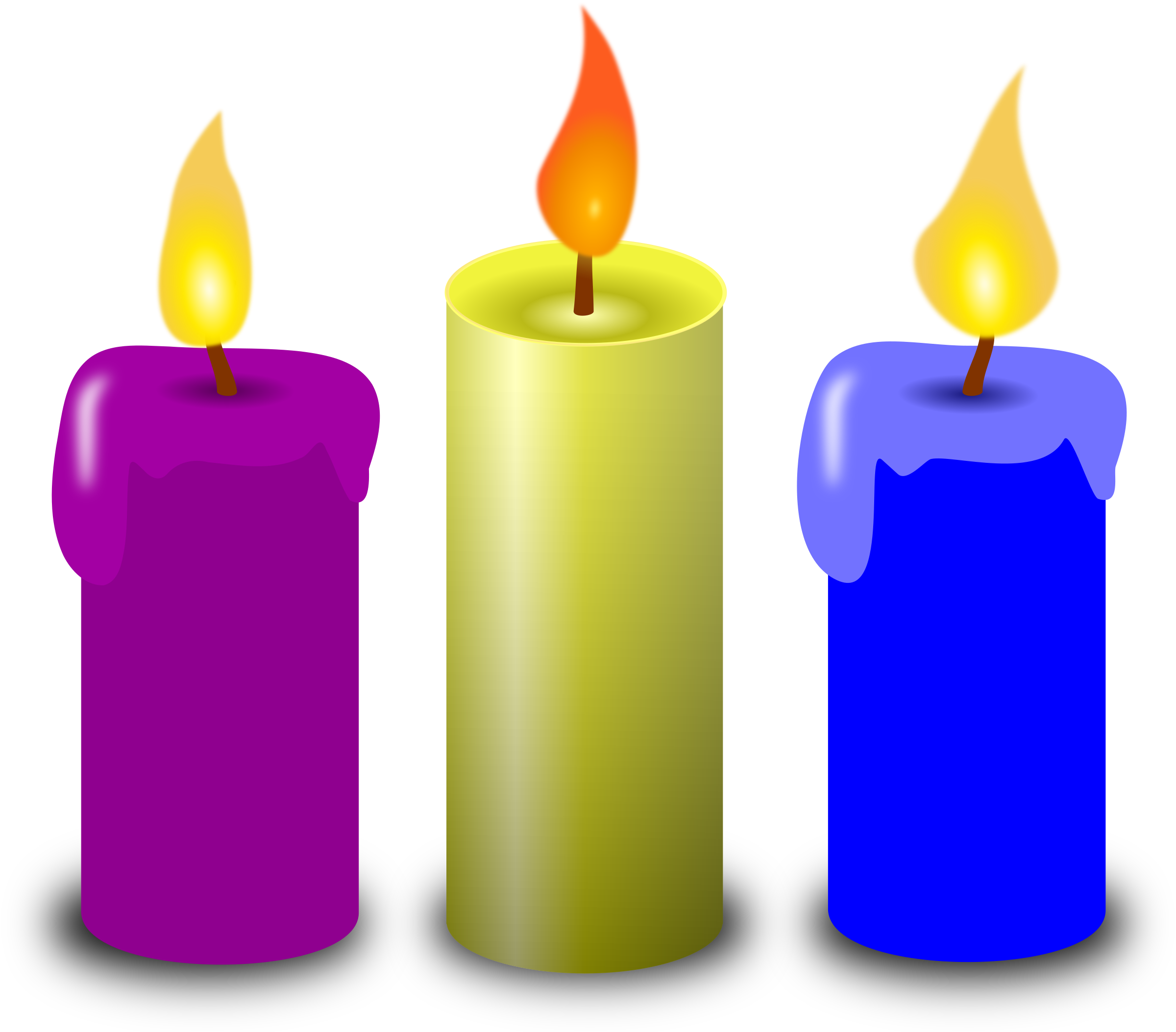 3 Candles Clipart (2400x2107)