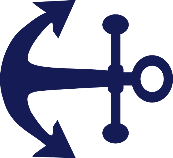 Anchor Clipart Navy Blue - Blue Anchor Clip Art (600x547)