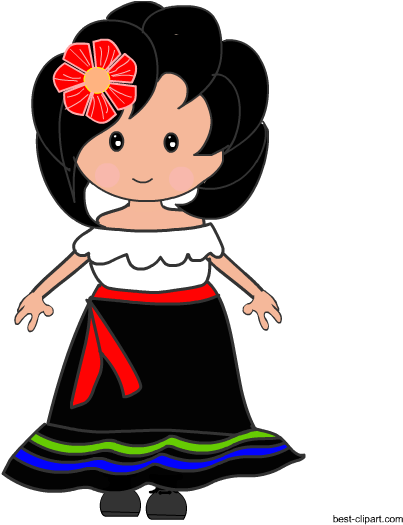 Free Mexican Girl Clip Art - Clip Art (550x550)