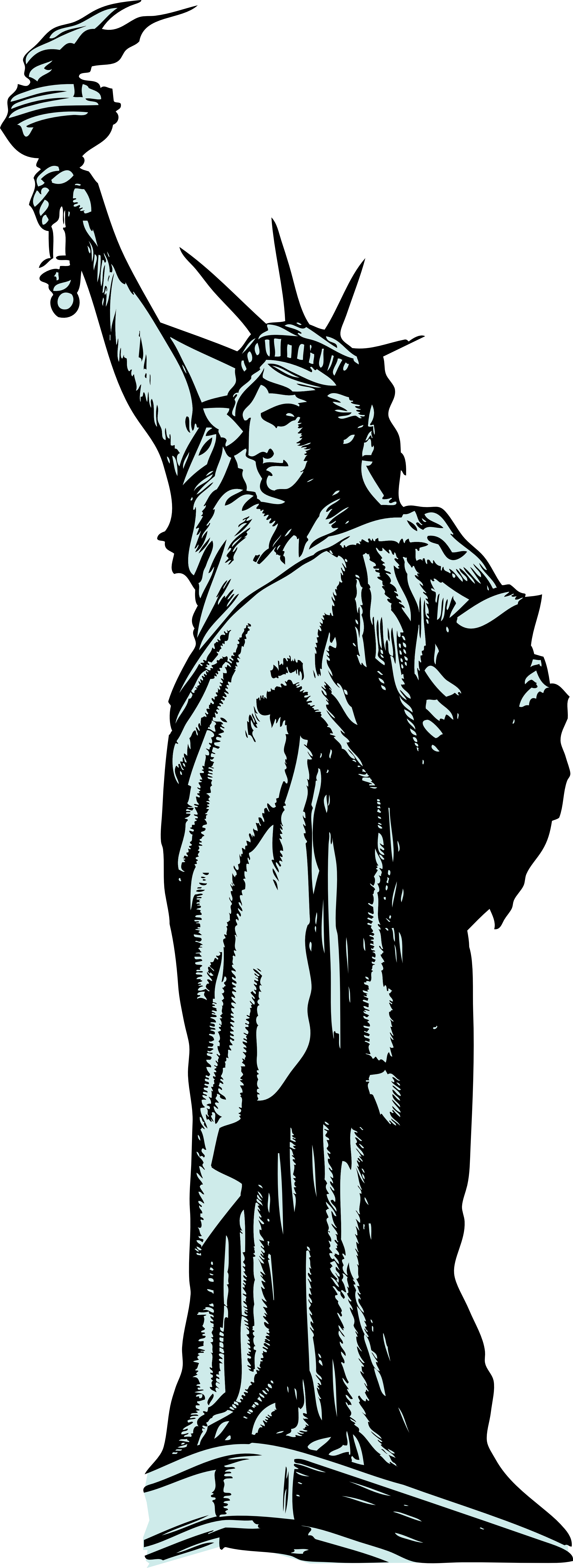 Clipart Statue Of Liberty - Statue Of Liberty Clipart Transparent Background (2555x6996)