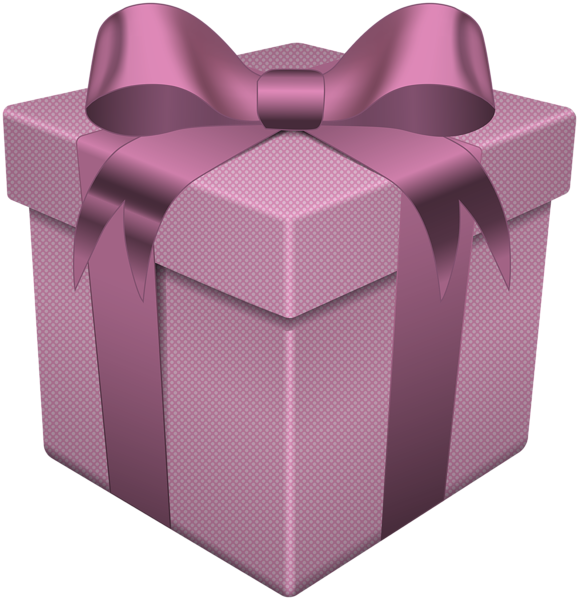 Gift Box Pink Transparent Png Clip Art - Transparent Pink Gift Box (579x600)