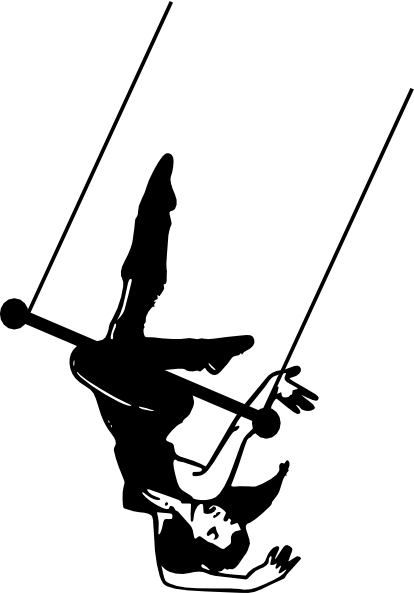 Dancer Converted To Trapeze Artist Clip Art - Trapeze Artist Clipart (414x593)