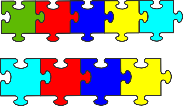 Autism Clipart - Puzzle Pieces Border Clip Art (600x349)