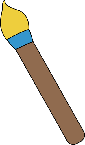 Yellow Art Paint Brush - Paint Brush Yellow Clip Art (294x500)