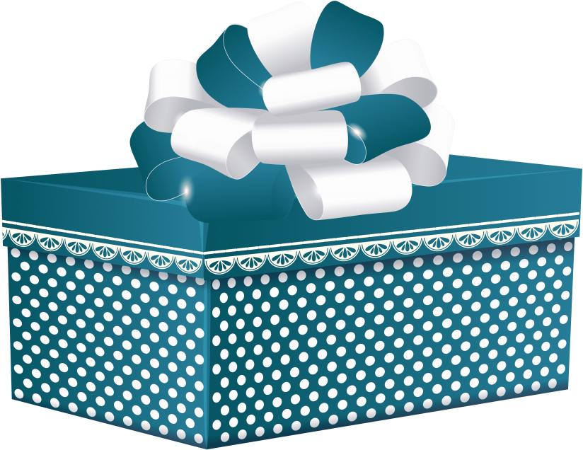 Purple Dotted Gift Box Png Clipart In Category Gifts - Ribbon (850x654)